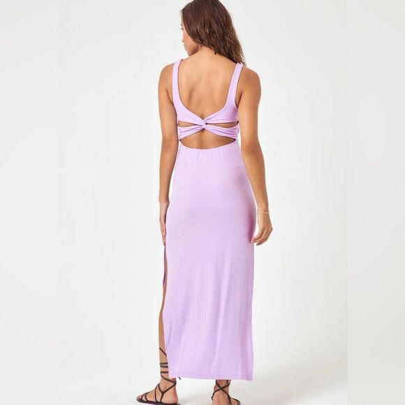 l*space Mara dress size xl ribbed cutout back‎ lavander nwt - Picture 1 of 8